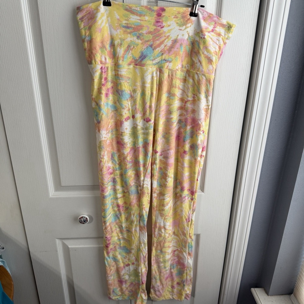 Bobbie Brooks Multicolor Tie Dye Leggings Women's Size Large Travel Comfy